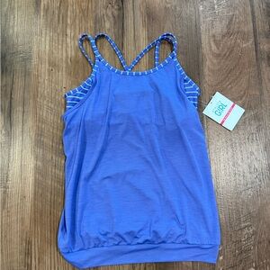Athleta Girl Stripe Gratitude tank 2 in 1 NWT XL/14